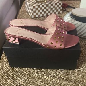 J. Crew Rose Metallic Studded Slide Mules